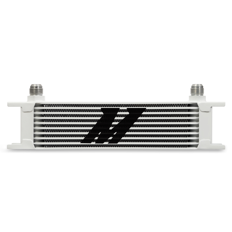Mishimoto 10 Row Oil Cooler Kit in White, part number MMOC-10WT, bar-and-plate core