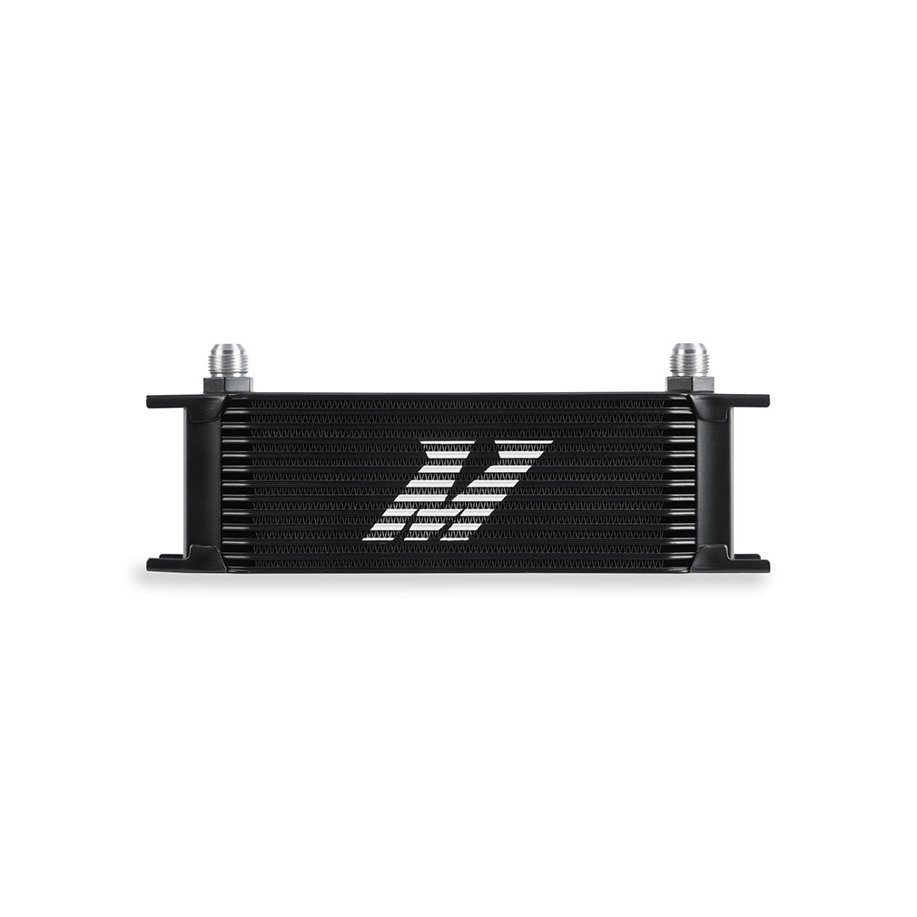 Mishimoto MMOC-13BK 13-row stacked-plate oil cooler in black powder coated finish