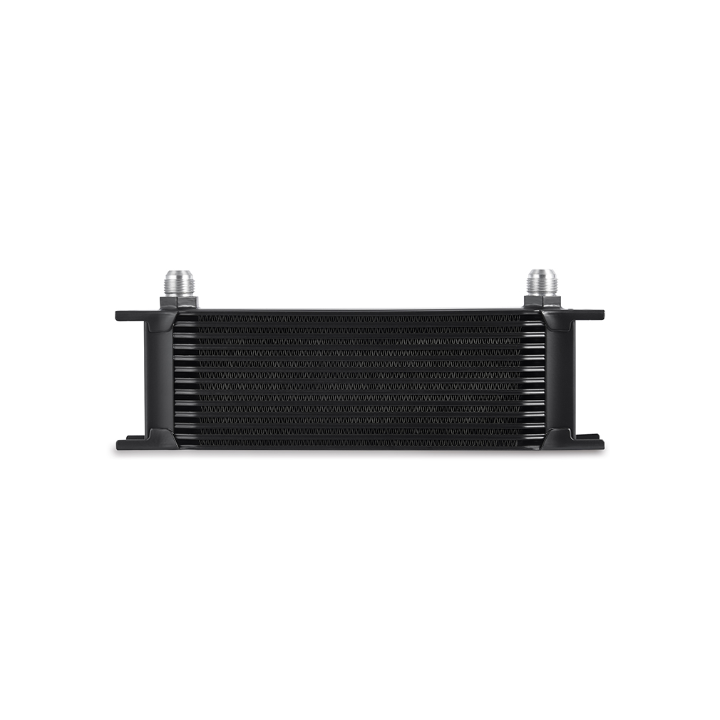 Mishimoto oil cooler -10AN male AN-flare inlet and outlet fittings detail