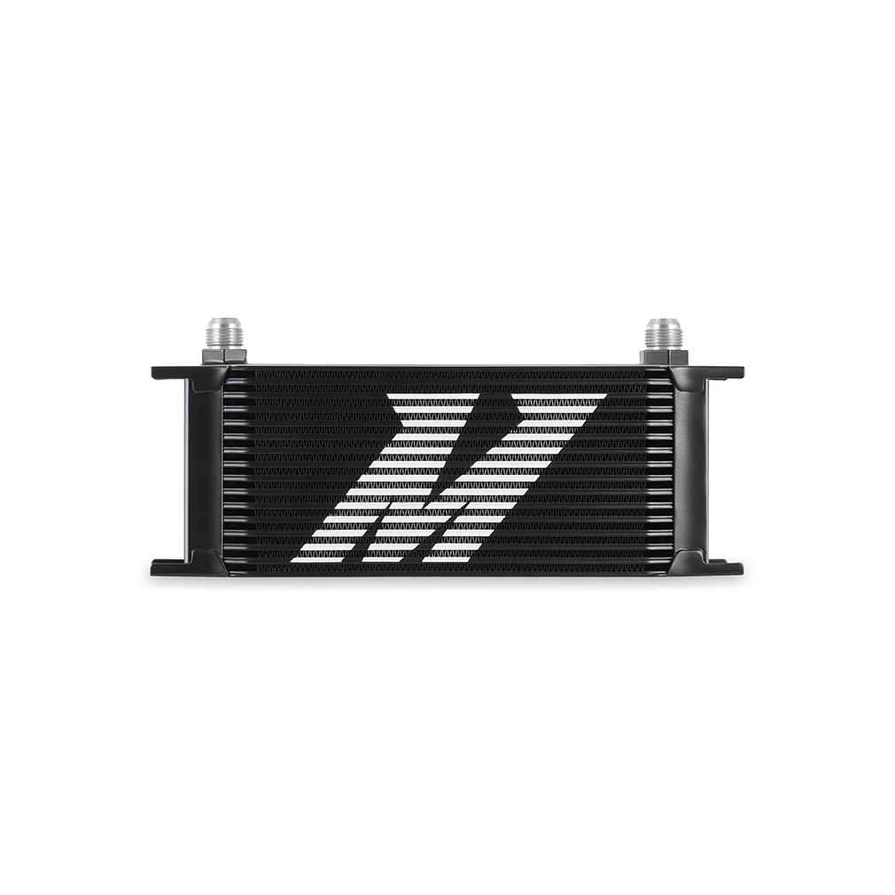 Mishimoto MMOC-16BK 16-row stacked-plate oil cooler in black anodized finish