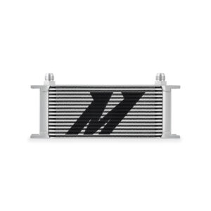 Mishimoto MMOC-16SL 16-row stacked-plate oil cooler in silver anodized finish