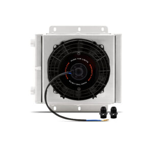 Mishimoto MMOC-23-K universal 23-row aluminum oil cooler kit with attached 8-inch slim fan