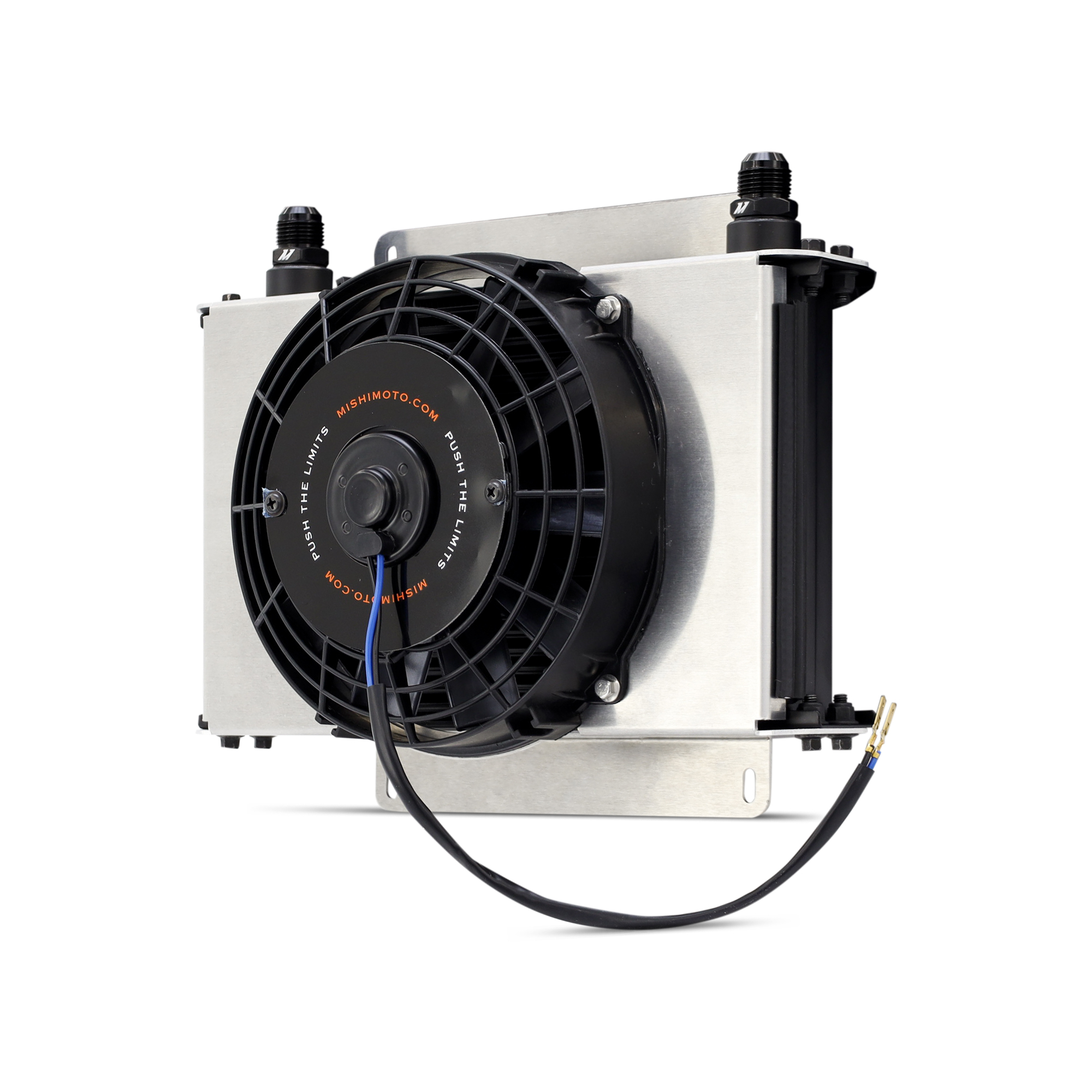 Mishimoto universal oil cooler kit rated for 120 PSI, compatible with coolant and transmission fluid