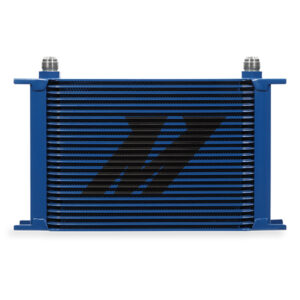 Mishimoto 25 Row Oil Cooler Kit MMOC-25BL in blue anodized bar-and-plate finish