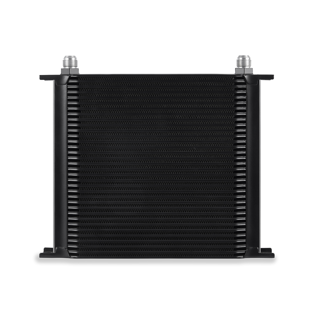 Mishimoto 34-row oil cooler with eight universal mounting holes for installation flexibility