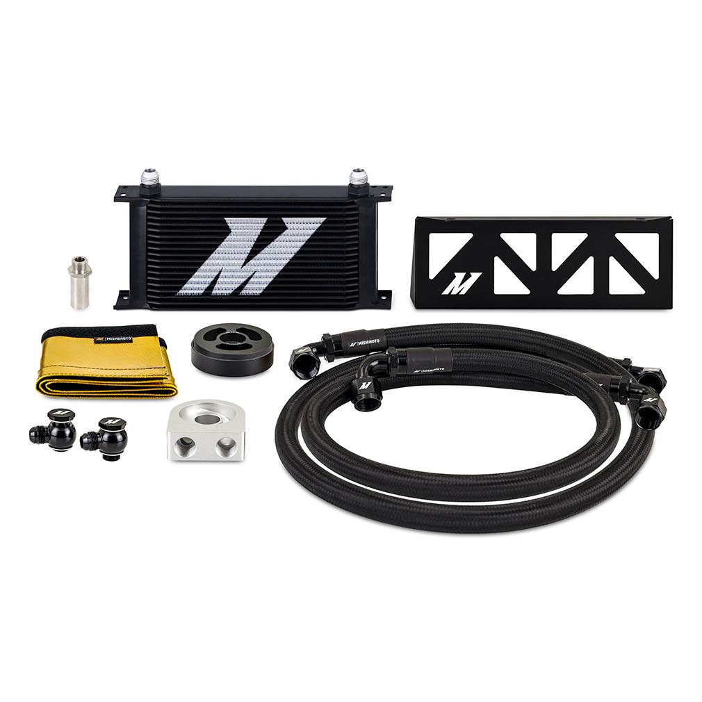 Mishimoto MMOC-BRZ-22NTBK black 19-row oil cooler kit for 2022+ Subaru BRZ and Toyota GR86