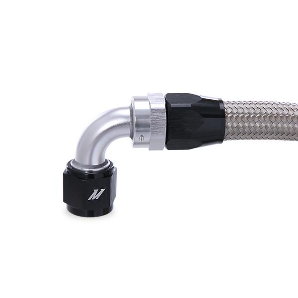Stainless steel braided oil lines with AN Flare fittings included in Mishimoto oil cooler kit