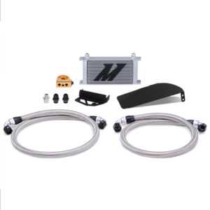 Mishimoto Direct-Fit Oil Cooler Kit for 2017-2021 Honda Civic Type R FK8 with silver 19-row cooler