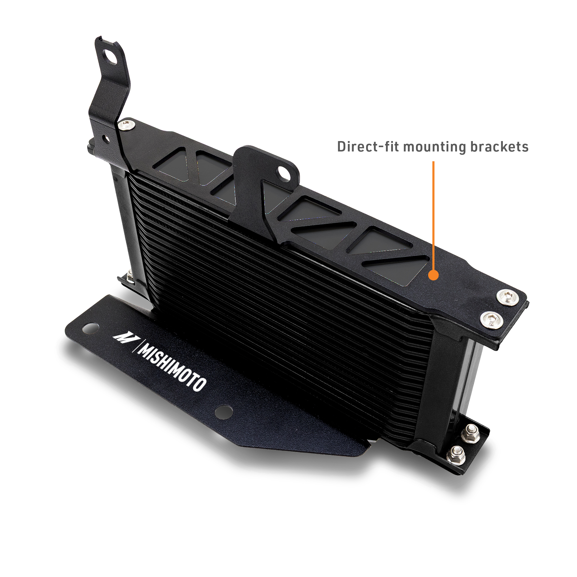 Mishimoto oil cooler kit components including bracket kit, hardware kit, and billet line separator