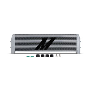 Mishimoto MMOC-F10-12SL performance oil cooler with silver powder-coated bar-and-plate core for BMW S63 engines
