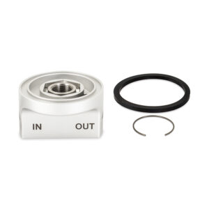 Mishimoto Remote Oil Filter Take-Off Plate MMOC-FTO-M22 with M22 X 1.5 ORB inlet and outlet ports