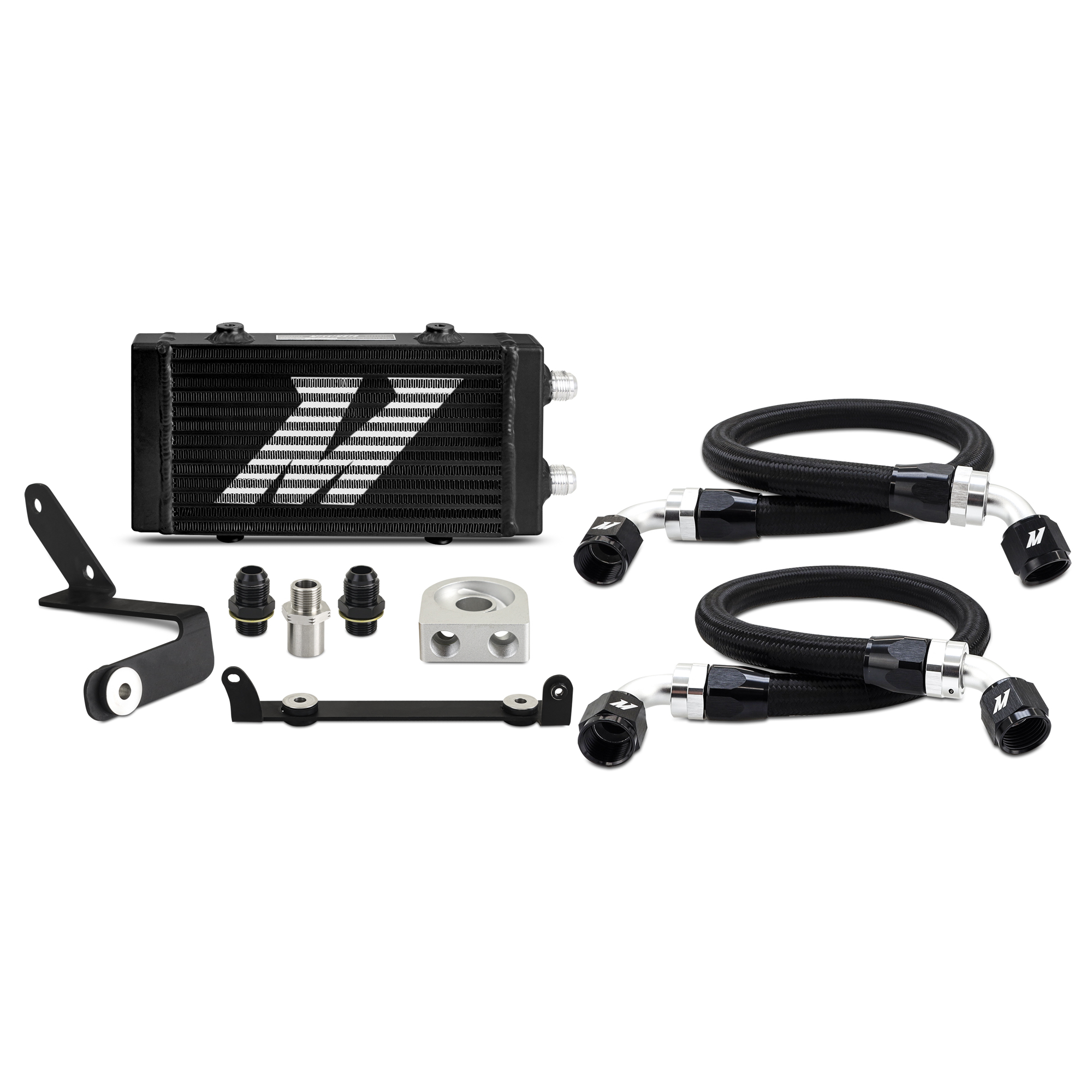 Mishimoto 14-row dual-pass black oil cooler kit for 2023-2025 Toyota GR Corolla