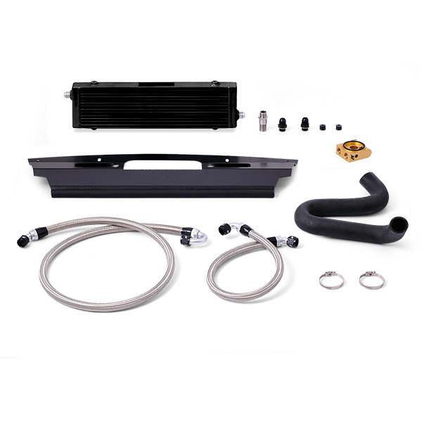 Mishimoto Black oil cooler kit for 2015-2017 Ford Mustang GT (RHD) with -10AN braided stainless lines