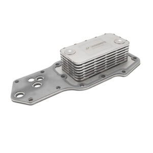 Mishimoto MMOC-RAM-94 silver anodized oil cooler for 1994-2002 Dodge Ram 2500/3500 5.9L Cummins