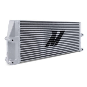 Mishimoto MMOC-SSO-17SL 17-row bar-and-plate heavy-duty fluid cooler in silver powder coat finish