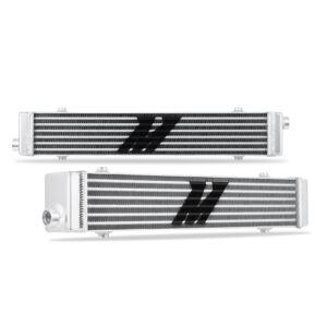 Mishimoto MMOC-TF589-N tube-and-fin crossflow performance oil cooler in silver anodized finish
