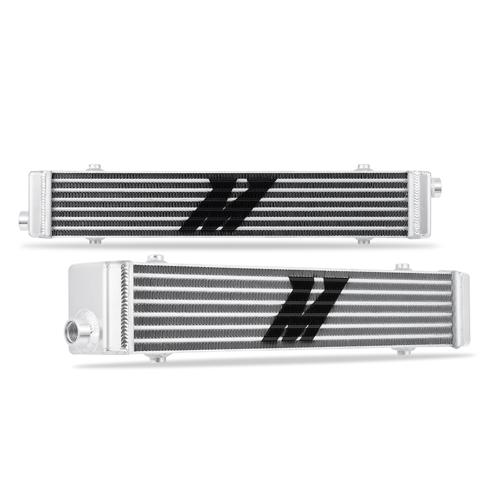 Mishimoto MMOC-TF589-N tube-and-fin crossflow performance oil cooler in silver anodized finish
