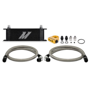 Mishimoto MMOC-U13TBK black anodized universal 13-row stacked plate oil cooler kit