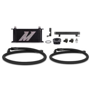 Mishimoto MMOC-WRX-22BK black anodized 19-row oil cooler kit for 2022+ Subaru WRX FA24F