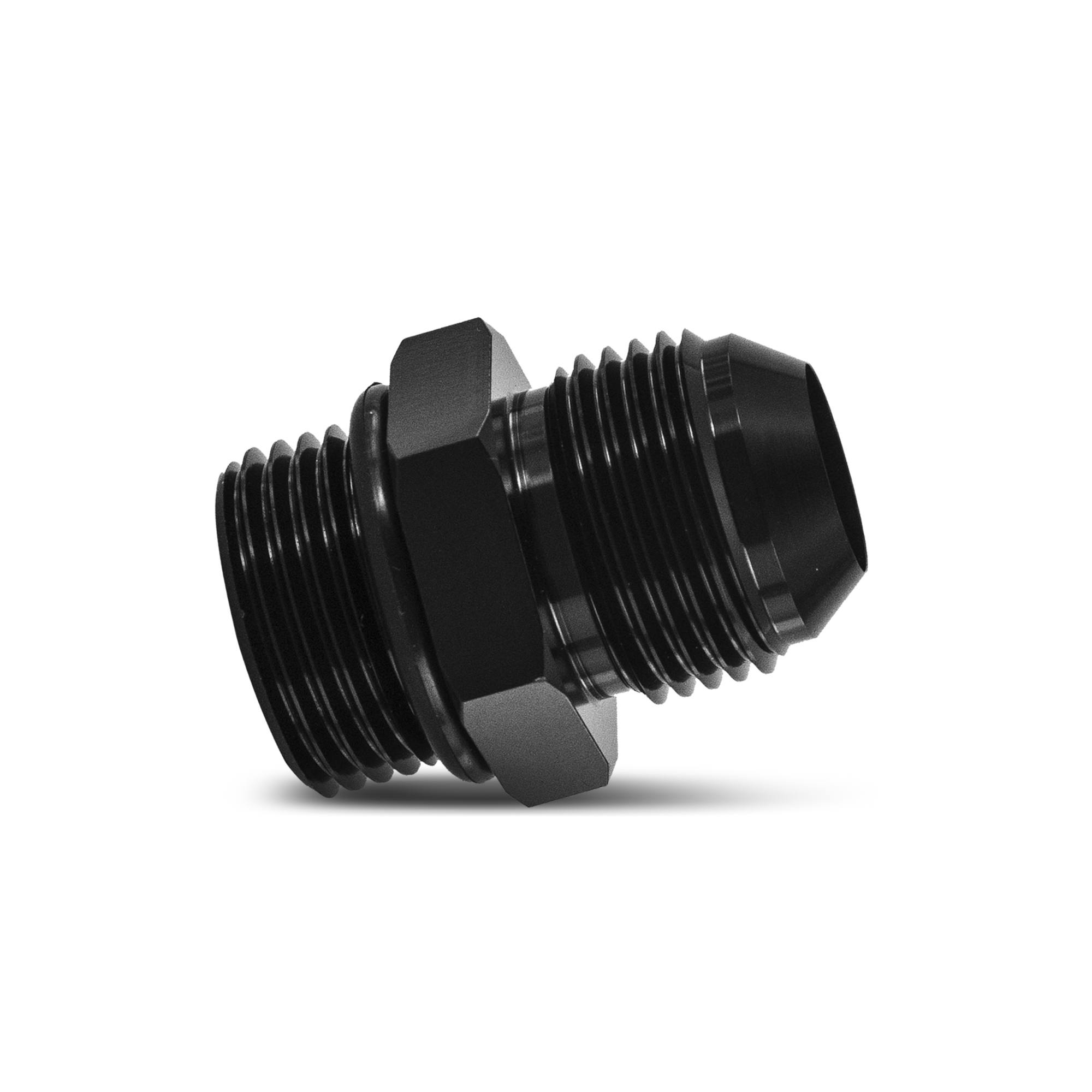 CNC-machined 6061 aluminum -20AN x 1-5/8-12 Mishimoto radiator fitting with O-ring seal