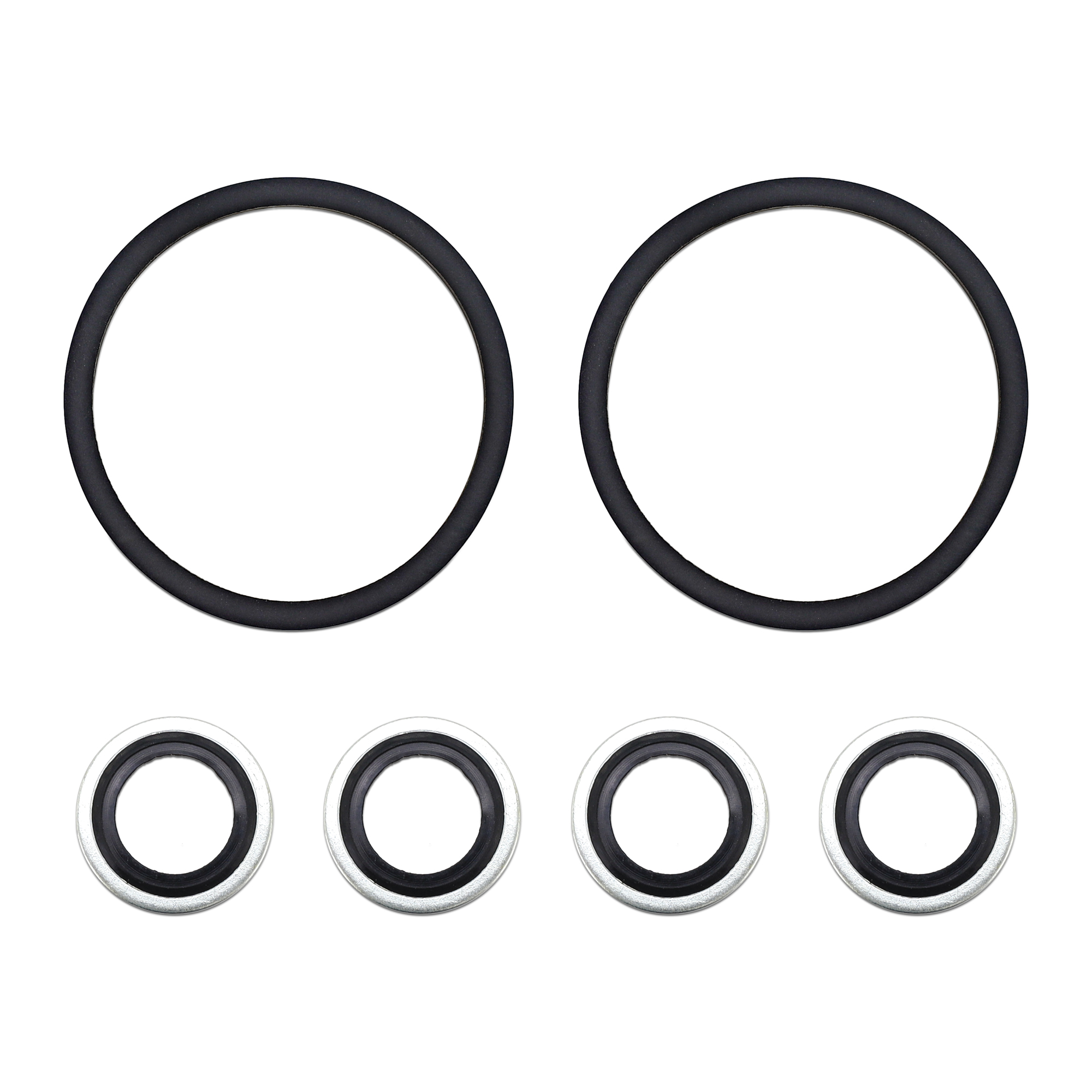 Black square O-rings included in the Mishimoto oil cooler sandwich plate service kit