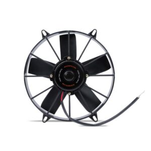 Mishimoto 12in Race Line electric cooling fan MMFAN-12HD front view showing black straight blades