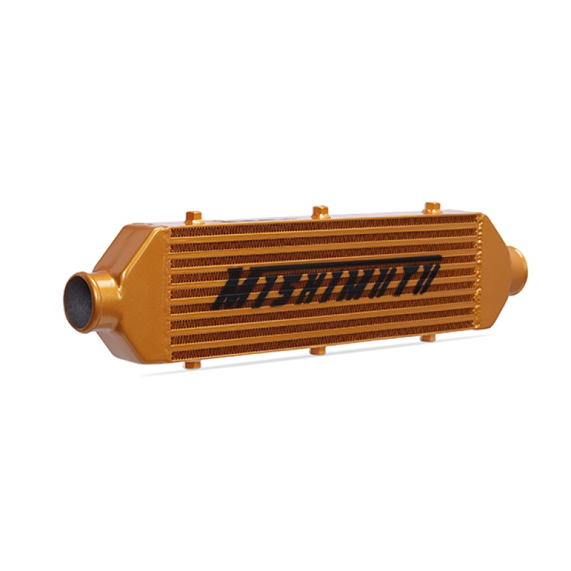 Mishimoto bar-and-plate intercooler core rated to 22 PSI and 500 max recommended horsepower