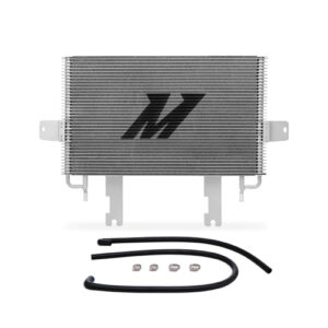 Mishimoto MMTC-F2D-99SL silver transmission cooler for Ford 7.3L Powerstroke 1999-2003