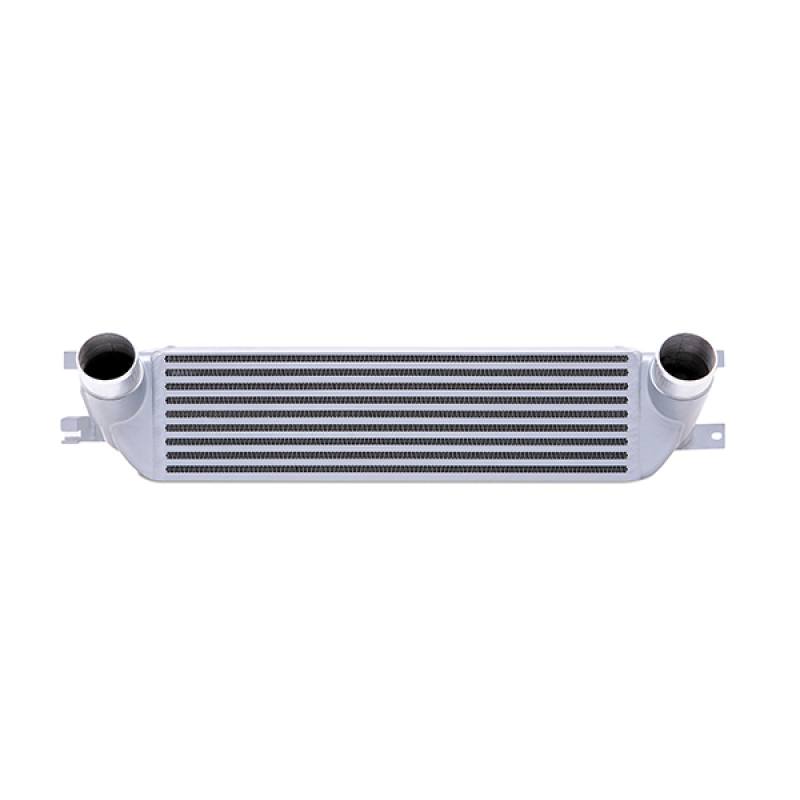 Mishimoto intercooler installed in stock location behind Ford Mustang EcoBoost front fascia
