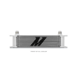 Mishimoto MMOC-10 10-row bar-and-plate oil cooler kit in anodized silver finish