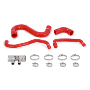 Mishimoto silicone lower radiator hose kit in red for 2015-2017 Ford Mustang GT