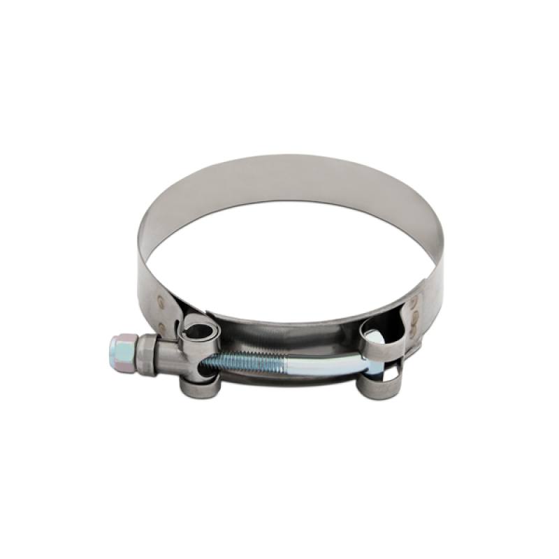 Mishimoto stainless steel T-bolt clamp sized for 1.65 to 1.96 inch diameter hoses and pipes