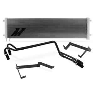 Mishimoto MMTC-F2D-11SL silver transmission cooler for Ford 6.7L trucks 2011-2016