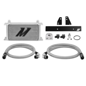 Mishimoto MMOC-370Z-09 silver anodized 19-row stacked-plate oil cooler kit for Nissan 370Z and Infiniti G37