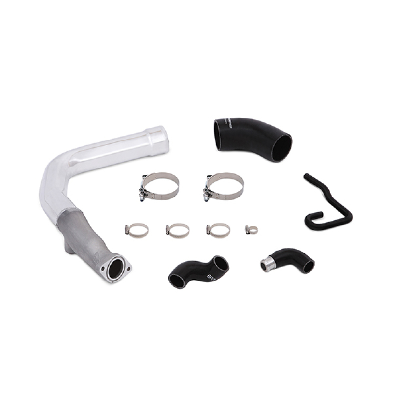 Mishimoto charge pipe compatible with stock or Mishimoto top-mount intercooler