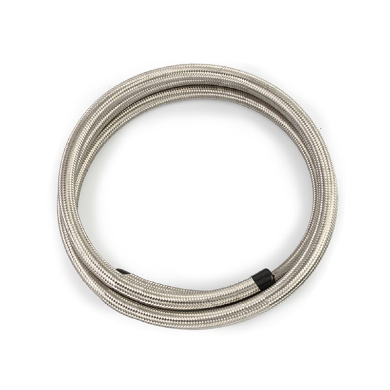 Close-up of Mishimoto -6AN Braided Line showing stainless steel material