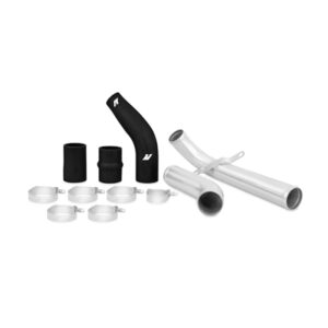 Mishimoto MMICP-EVO-10UBK polished aluminum upper intercooler pipe kit with black silicone couplers for Evo X