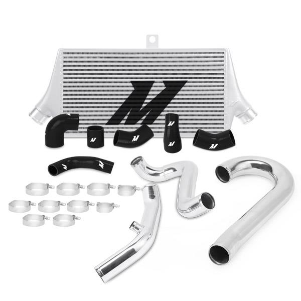 Silver bar-and-plate aluminum intercooler core with cast end tanks for Focus ST