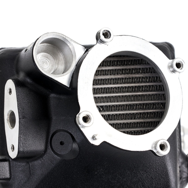Micro-wrinkle black powder coated Mishimoto intercooler core for BMW M5 and M6