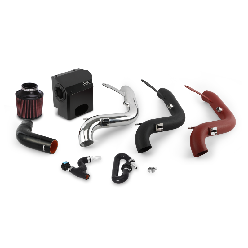 Black powder-coated airbox with protective edging from the Mishimoto Fiesta ST intake kit