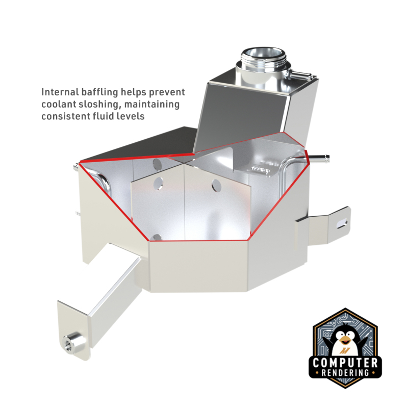Sleek design of Mishimoto Aluminum Degas Tank