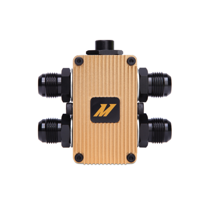 Mishimoto MMOP-EXTFC in-line oil thermostat machined from billet 6061 aluminum