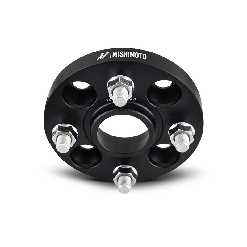 Mishimoto black wheel and tire accessory spacer set, 4x100 bolt pattern, 20mm thickness