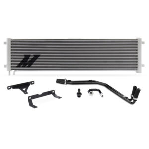 Mishimoto MMTC-F2D-17SL silver transmission cooler for Ford 6.7L Powerstroke 2017-2019
