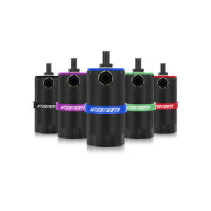 Mishimoto Baffled Oil Catch Can MMBCC-UNI-BK in black billet 6061 aluminum finish