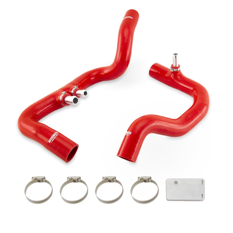 Mishimoto MMHOSE-JLP-18ARD red silicone radiator hose kit for Jeep Wrangler JL and Gladiator JT