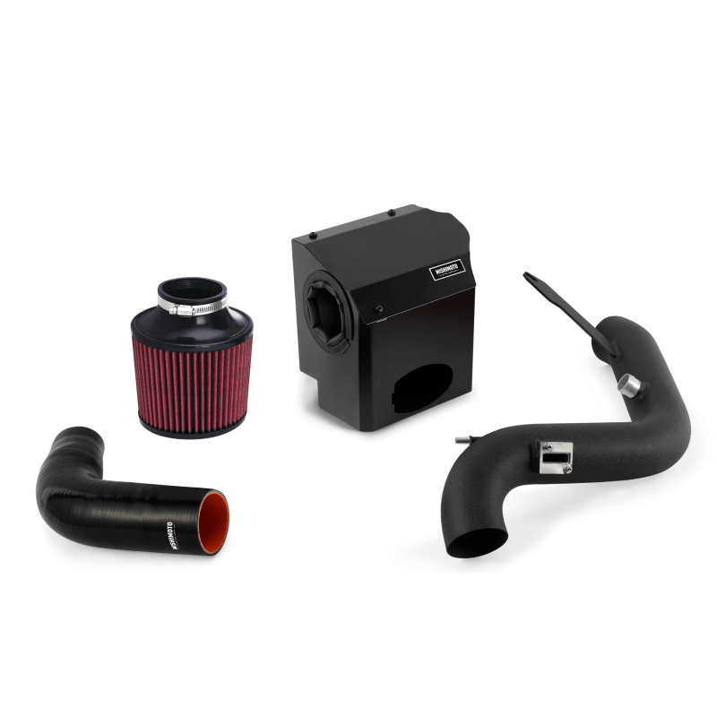 Complete Mishimoto MMAI-FIST-14WBK cold air intake system components laid out