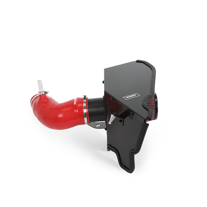 Glass-reinforced MAF sensor housing with integrated air straightener from the Mishimoto Camaro air intake