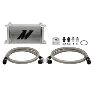Mishimoto MMOC-UL Universal 19-Row Oil Cooler Kit with silver anodized bar-and-plate core