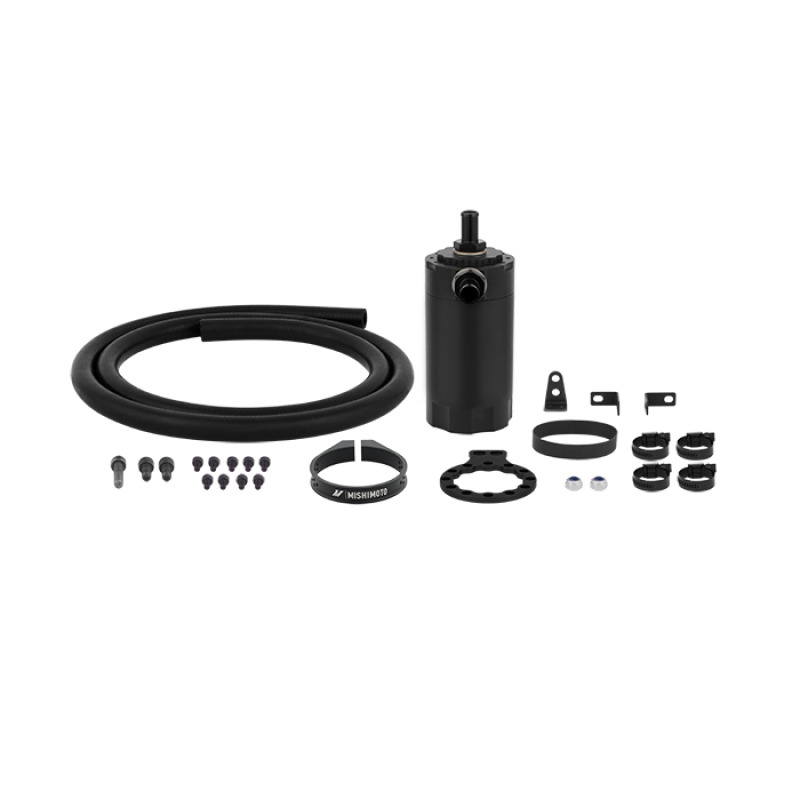 Mishimoto Baffled Oil Catch Can with top cog mounting bracket for multi-angle install